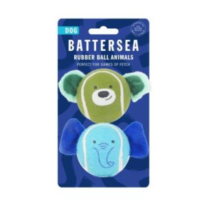 Rosewood Battersea Dog Toy Set: Rubber Ball Animals (Pack of 2)