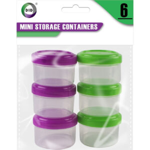 Set of 6 Mini Storage Containers, 35ml Each