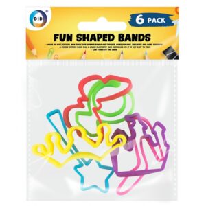 Set of 6 Playful Shaped Elastic Bands