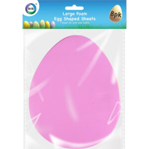 Set of 8 Large Foam Sheets in Easter Egg Shapes