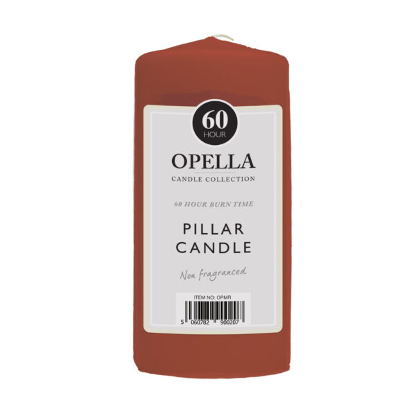 Opella Medium Pillar Red Church Candle Unscented