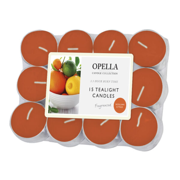 Opella Tealight Candle 12pk Citrus