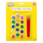 Poster paints x15 and 4pk of brushes