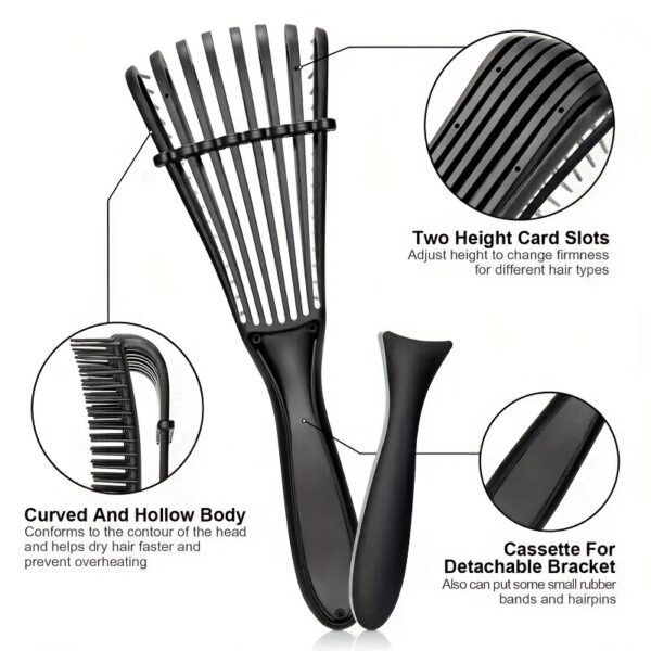 YAOWITHSU Anti-Tangle Hair Brush - 8-Claw Detangling Comb for Wet or Dry Hair, Scalp Massage, Durable Plastic Bristles & ABS Handle - Image 12
