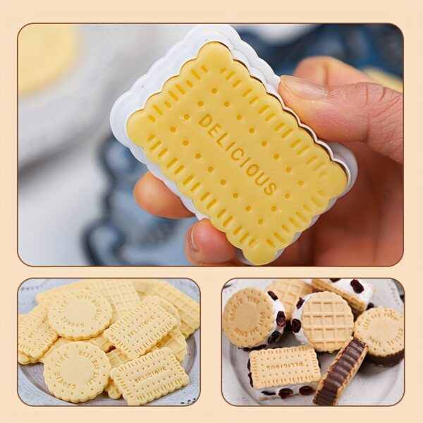 3D Waffle Cookie Cutter Set - Exquisite Design, Clear Texture, Embossed Biscuit Stamps for Fondant & Sugar Craft, Plastic Baking Tools with Detailed Patterns, Perfect for Gummy & Dough Decorations, Baking Essentials | Playful Design | Detailed Patterns, C - Image 4