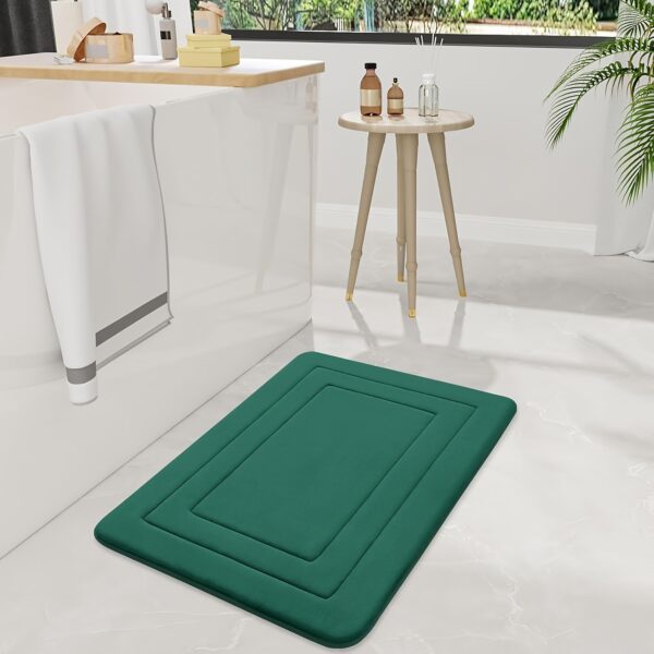 1pc Vintage-Inspired Memory Foam Bath Mat - Non-Slip, Absorbent, Cushioned Floor Mat for Kitchen, Bathroom, Bedroom, Laundry Room - Rectangular Polyester Blend Area Rug with Geometric Pattern, Perfect Gift for Women, Mom, Daughter, Bathroom Mat | Vintagei - Image 18