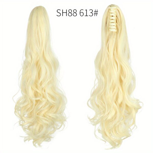 Long Wavy Ponytail Extensions - 55.88 cm Claw Clip In Synthetic Hair Piece For Women - Add Volume And Style To Your Hair Halloween Christmas - Image 23