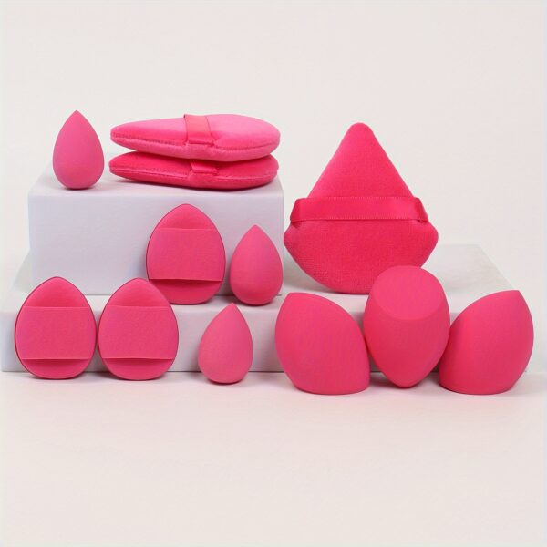 12pcs All-Purpose Makeup Sponge Set, Consisting of 3 Loose Powder Puffs, 3 Mini Air Cushion Puffs, 3 Beauty Eggs And 3 Mini Beauty Eggs. Foundation Blending Beauty Sponges, Liquid, Cream And Powder Flawless, Latex-Free Wet And Dry Foundation Makeup Cream, - Image 27