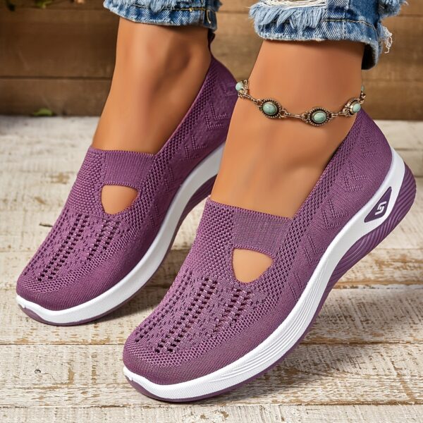 Women's Casual Slip-On Sneakers - Breathable Fabric, EVA Sole, Low-Top Design in Red, Blue, Purple, Gray, Black, Brown - Comfortable All-Season Footwear, Ladies Sneakers - Image 20