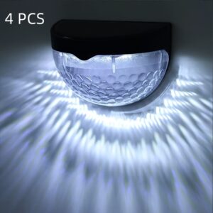 4pcs solar motion sensor lights – cool white led, outdoor wall lighting for garden, fence, deck, and patio – energy- ,  , ideal for holiday decorations, solar outdoor decorations - home & kitchen - Temu United Kingdom - Items : 4PCS Cold Light