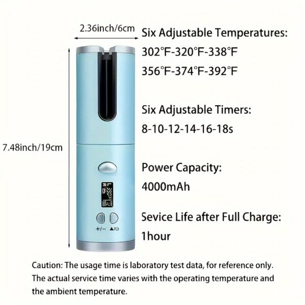 5 Heat Settings Ceramic Auto-Curler for Luscious Locks - Anti-Scald, Tangle-Free, Quick Charge USB Rechargeable Lithium Battery - Perfect for Styling, Special Occasions, and as an Elegant Gift with Luxurious Gift Box Included - Image 2