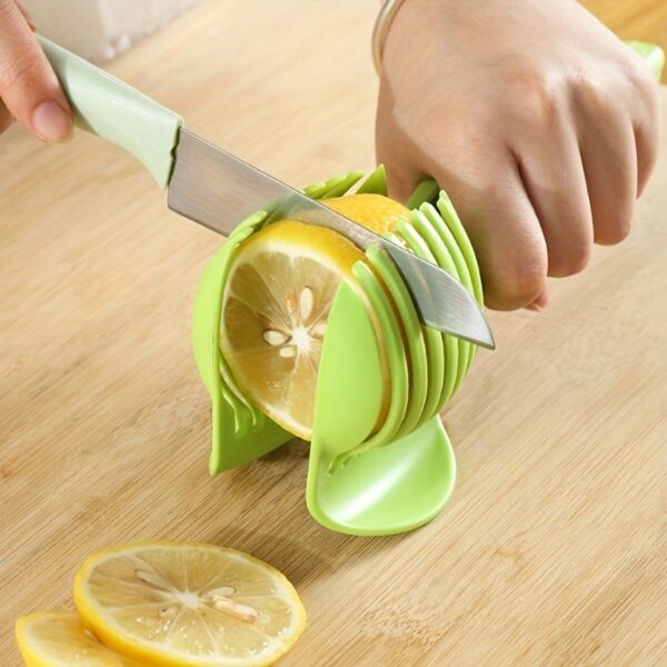 1pc, Tomato Slicer Tool, Lemon Cutter Tool, Lemon Slicer Holder, Tomato Slicer Holder, Lemon Cutter Holder, Round Fruit Tongs, Egg Slicer Cutting Holder, Kitchen Tools Kitchen Accessories - Image 2