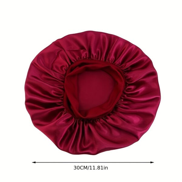 Elastic Band Cap For Brimmed Night Hat Bath Cap Extra Large Satin Silky Bonnet - Image 4