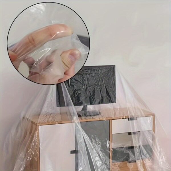 Large Durable Transparent Plastic Drop Cloth - Sofa, Storage, Outdoor Furniture, Garden, Home Renovation Dust Cover