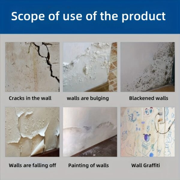 [Long-Lasting Hole Repair Putty] HOLE REPAIR PUTTY - Prevents cracks, durable and long-lasting - Easily repairs holes, cracks, dents and other plasterboard damage - Mild ingredients - Suitable for use on walls - Wall Putty - White, Odorless, Plasterboard - Image 8