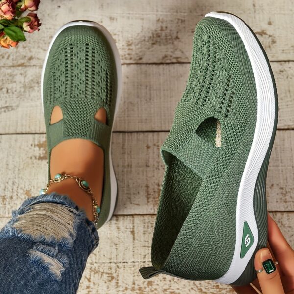 Women's Casual Slip-On Sneakers - Breathable Fabric, EVA Sole, Low-Top Design in Red, Blue, Purple, Gray, Black, Brown - Comfortable All-Season Footwear, Ladies Sneakers - Image 2