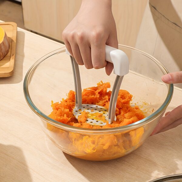 1pc Non-Slip Handle Potato Masher, Kitchen Vegetable Manual Fruit Masher, Potato Ricer, Press, Crusher, Kitchen Gadgets, Stuff - Image 3