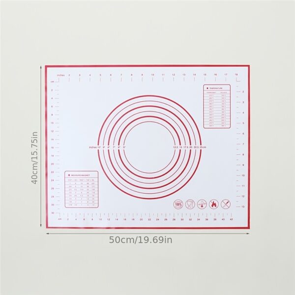 1pc Non-Slip Silicone Baking Mat with Measurement Counter and Dough Rolling and Pie Crust Mats - Perfect for Baking and Cooking Kitchen Accessories - Image 6