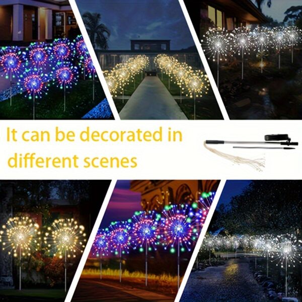 8 Lighting Modes Outdoor Solar LED Smart Lights, Solar Festival Viewing Decorative Lights for Garden Pathway and Patio Villa Illumination - Image 22