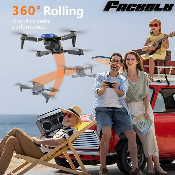 E99 Foldable Drone with Dual HD Cameras, 2.4GHz WiFi FPV Live Video Transmission, Remote Control Quadcopter for Beginners - Ideal Indoor & Outdoor Gift for Men, Indoor Flying | Modern Drone | Stable Flight Drone - Image 8