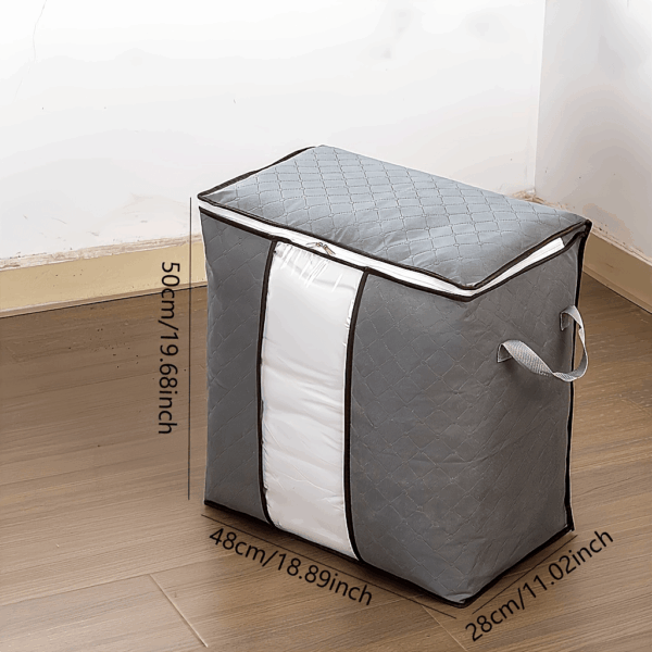 Large Non-Woven Fabric Clothes Storage Organizer Bag with Clear View Window & Secure Zipper Closure - Multi-Purpose Garment Protector for Blankets, Comforters, Seasonal Clothing Storage, Under-Bed Storage - Image 15