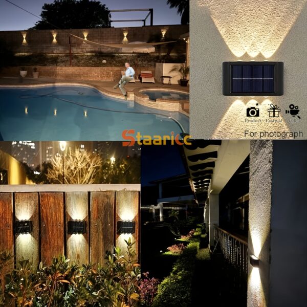 Staaricc 8/6/4/2pcs Solar Wall Light, Outdoor 6 LED Deck Lights, Wall Light, for Courtyard, Street, Fence, Garage, Garden Perfect Decoration - Image 18