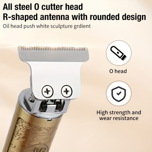 YAIAWISU Men's Cordless Hair Clippers & Beard Trimmer Kit - Golden, USB Rechargeable with LCD Display, Precise T-Blade, Includes Guide Combs & Accessories, 600mAh Battery, Rechargeable Hair Trimmer - Image 11