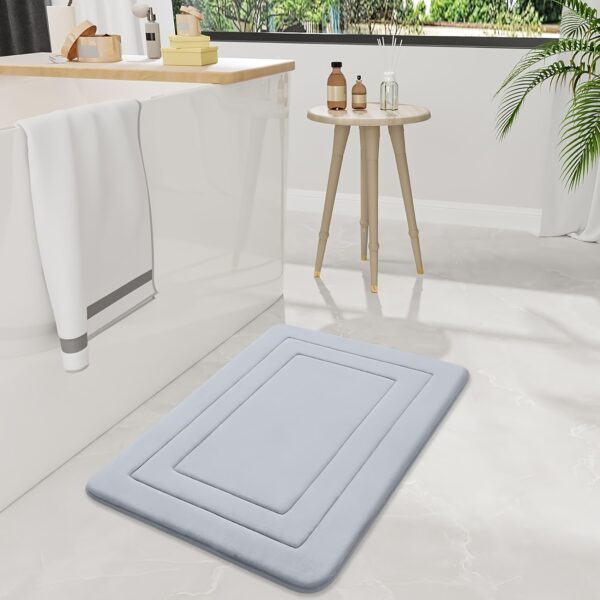 1pc Vintage-Inspired Memory Foam Bath Mat - Non-Slip, Absorbent, Cushioned Floor Mat for Kitchen, Bathroom, Bedroom, Laundry Room - Rectangular Polyester Blend Area Rug with Geometric Pattern, Perfect Gift for Women, Mom, Daughter, Bathroom Mat | Vintagei - Image 28