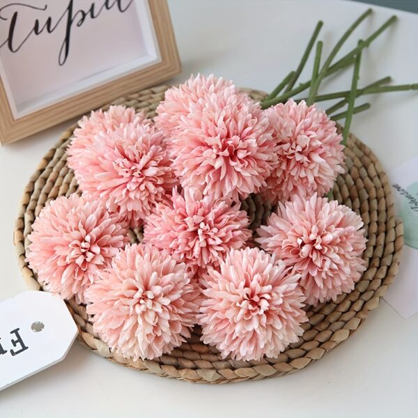 5pcs Glorious Chrysanthemum Ball Flowers Bouquet - Perfect for Home, Office, Coffee House, Parties, and Weddings - Artificial Flowers for Important People - Image 12