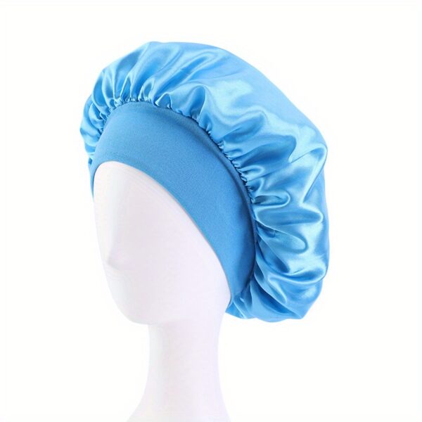 Elastic Band Cap For Brimmed Night Hat Bath Cap Extra Large Satin Silky Bonnet - Image 15