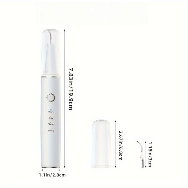 [Rechargeable Scaler with LED] 3 Modes USB Rechargeable Scaler - LED Light Cleaning Kit with 4 Interchangeable Brush Heads - Image 11