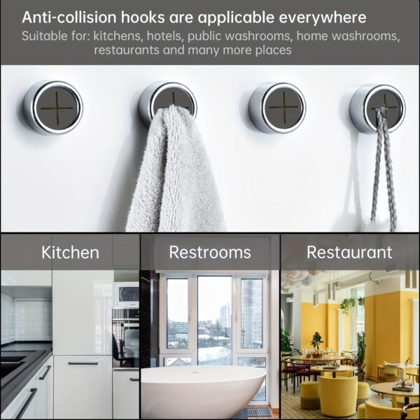 1/3/8pcs Kitchen Towel Holder, Self Adhesive Wall Dish Towel Hook, Round Wall Mount Towel Holder For Bathroom, Kitchen And Home, Wall, Cabinet, Garage, No Drilling Required - Image 16