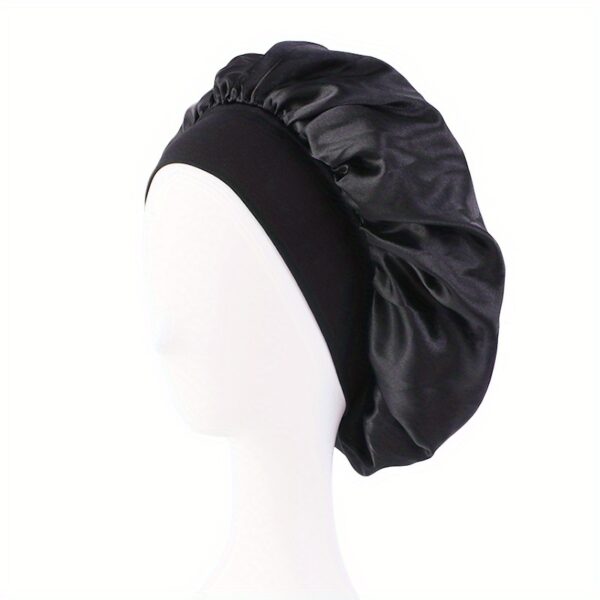Elastic Band Cap For Brimmed Night Hat Bath Cap Extra Large Satin Silky Bonnet - Image 5