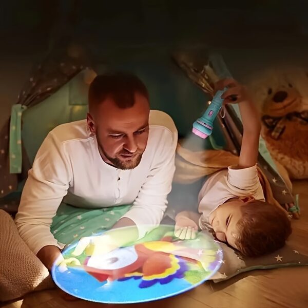 A Flashlight Projector with 32 Patterns, Featuring Fun Designs of Dinosaurs, Animals, And Ocean Themes, Along with Various Fruits And Numbers, Making It an Educational Toy for Bedtime. - Image 7