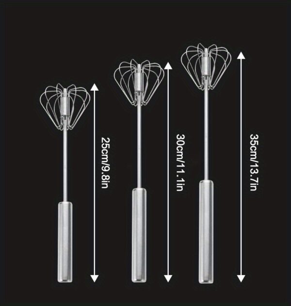 1pc Stainless Steel Semi Automatic Egg Whisk, Hand Push Egg Beater Blender for Blending, Whisking, Beating, Stirring, Kitchen Gadgets, Accessories, Home Items - Image 18
