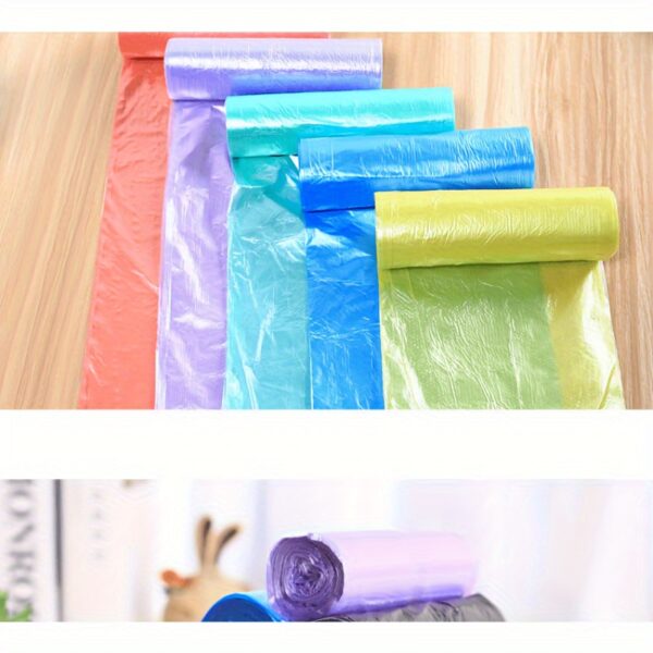 100pcs Durable Plastic Disposable Trash Bags - Pack of 5 Color-Coded Rolls for Office, Living Room, Bedroom, Bathroom, Kitchen Cleaning - High-Quality, Space-Saving, and Versatile for Everyday Use, Versatile Trash Bags | Practical Utility Bags | Easyacces - Image 13