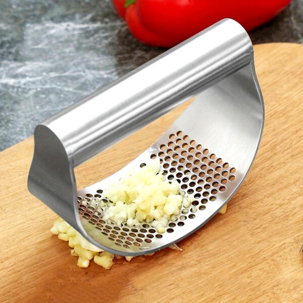 1pc, Garlic Press, Stainless Steel Garlic Press, Rocker Metal Garlic Mincer, Washable Garlic Crusher, Kitchen Garlic Chopper, Garlic Masher, Kitchen Stuff, Kitchen Gadgets Kitchen Accessories - Image 20