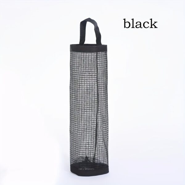 1pc Durable Wall-Mounted Plastic Bag Dispenser, Foldable Breathable Mesh Garbage Bag Holder, Washable Hanging Storage Organizer for Various Room Types - Image 2