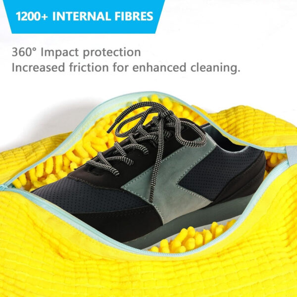 Yellow Shoe Washing Machine Bag for Washer & Dryer - Durable Polyester Laundry Bag with Zipper Closure, Soft Chenille Lining & Fluffy Padding to Protect Sneakers, Tennis Shoes, Casual Footwear, Laundry Bags - Image 4