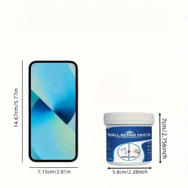[Long-Lasting Hole Repair Putty] HOLE REPAIR PUTTY - Prevents cracks, durable and long-lasting - Easily repairs holes, cracks, dents and other plasterboard damage - Mild ingredients - Suitable for use on walls - Wall Putty - White, Odorless, Plasterboard - Image 15