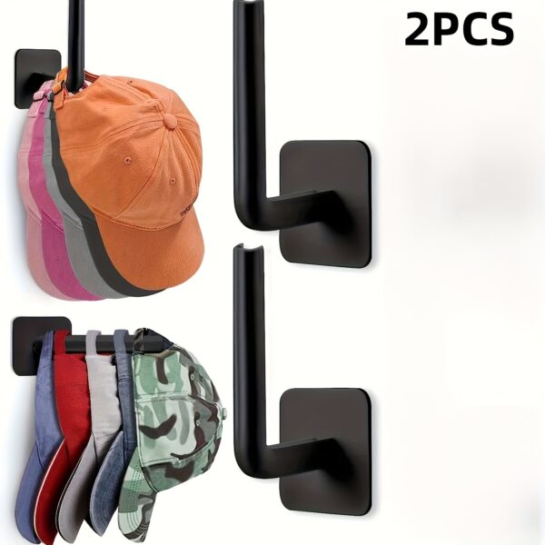 1pc/2pcs/3pcs/4pcs Punch-free Hat Storage Hook, Hanging Plastic Hook for Keys, Hat, Towels, Self-Adhesive Hook for Sundries, Household Space Saving Storage Organizer for Entryway, Hallway, Bathroom, Bedroom, Home, Dorm - Image 5
