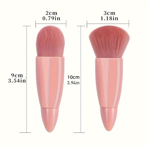 5pcs/set Portable Mini Makeup Brush Set With Mirror And Case - Soft Fiber Hair Powder And Eye Shadow Brushes For Professional Beauty Tools - Image 7