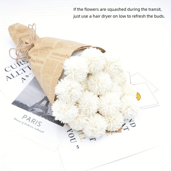 5pcs Glorious Chrysanthemum Ball Flowers Bouquet - Perfect for Home, Office, Coffee House, Parties, and Weddings - Artificial Flowers for Important People - Image 10