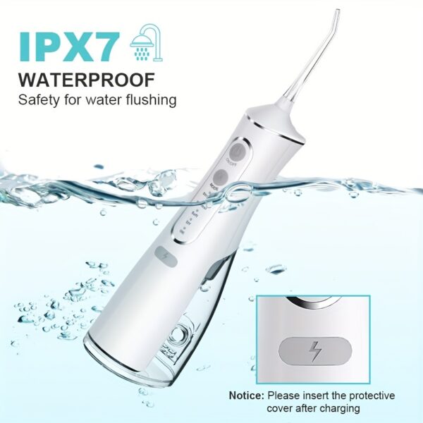 1pc Cordless Water Flosser for Teeth Cleaning, Portable Oral Irrigator with 4 Cleaning Modes, USB Rechargeable,, 1500mAh Lithium Battery, Travel-Friendly Dental Flosser - Image 2