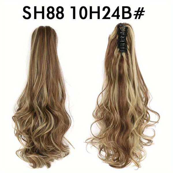 Long Wavy Ponytail Extensions - 55.88 cm Claw Clip In Synthetic Hair Piece For Women - Add Volume And Style To Your Hair Halloween Christmas - Image 11