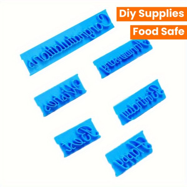 6PCS Deluxe Cake Decorating Kit - Handwritten Phrase Letter Style Fondant Molds, Chocolate Molds, DIY Supplies, Kitchen Gadgets, Baking Tools - Food Safe, Durable, Easy-to-Use, Versatile, and Perfect for Cake Decorating Beginners and Professionals Alike - Image 11