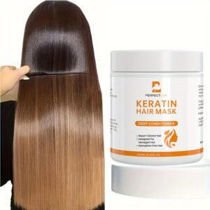 250ml Keratin Hair Care Mask Magically Repairs Damage, Curls Hair Care, Glossy, Smooth, Straightened Professional Hair Care, Deep Moisturizing, And Smooth