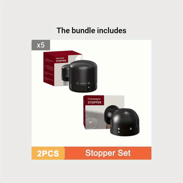1pc/2pcs New Vacuum Wine Stoppers For Hotel Reusable Champagne Bottle Stoppers Wine Sealer Cap Set Leak-proof Preserver For Restaurant - Image 11