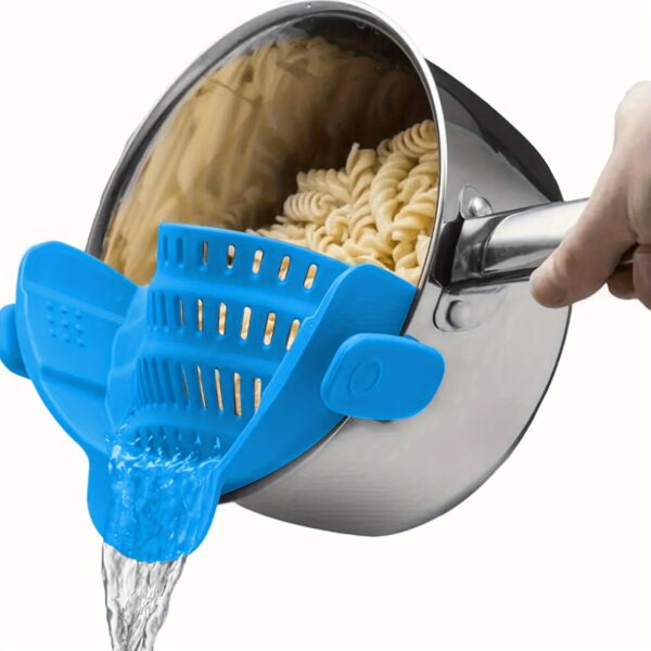 1pc Adjustable Clip-On Strainer for Pots and Pans, Plastic Pasta Strainer, Food Strainer for Meat Vegetables Fruit, Kitchen Colander Accessory - Image 9