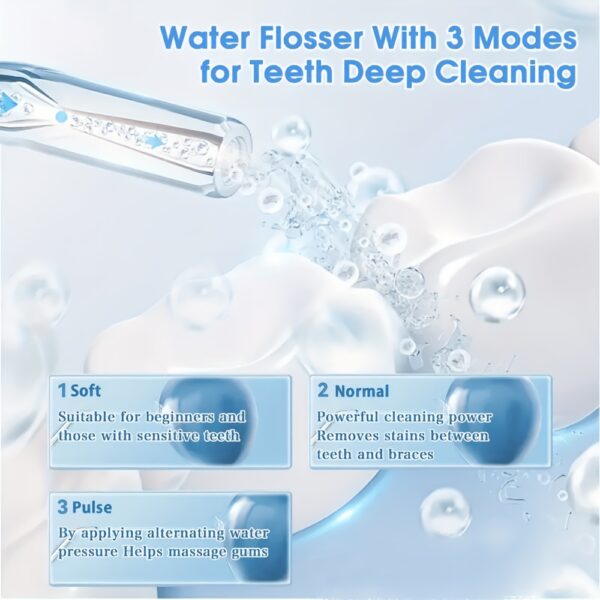 Cordless Electric Water Flosser Set with 4 Jet Tips - 360° Rotatable Nozzle, USB Charging, Lithium Battery, Ideal for Daily Teeth Care & Gum Cleaning for Men and Women, Perfect Holiday Gift, Dental Flosse - Image 11